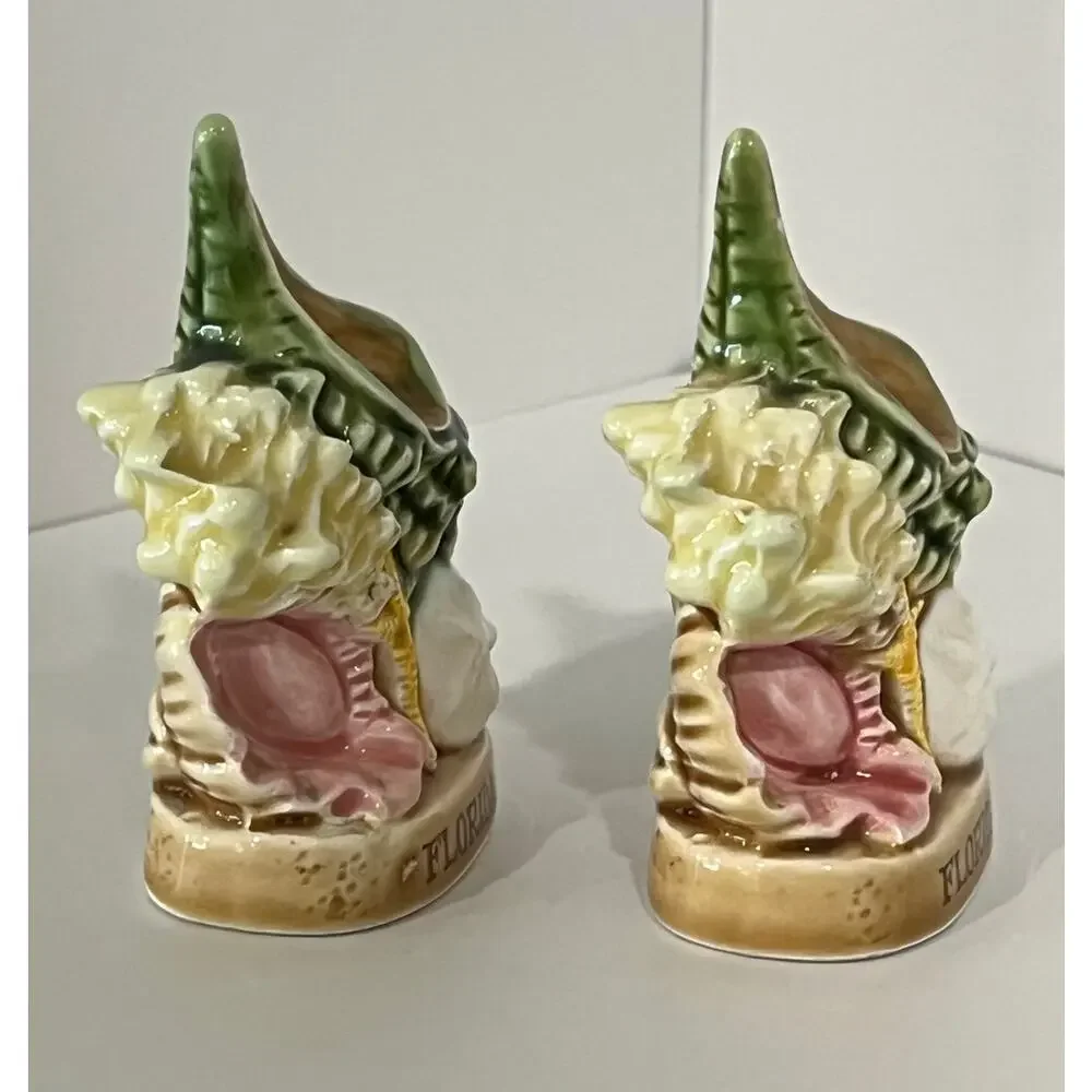 Vintage Florida Seashell Salt Pepper Shakers Made in Japan Coastal‎ Beach Decor